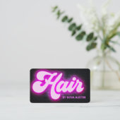 トレンディーヘアスタイリストグラムエステティックホットピンクQRコード 名刺 (スタンド正面)