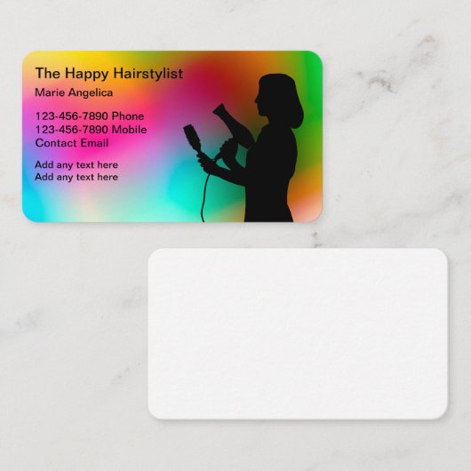トレンディーヘアスタイリスト名刺デザイン 名刺 (正面/裏面)