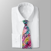 トレンディーヘビ皮ヒョウアニマルプリントブレンドネオン ネクタイ (タイ)