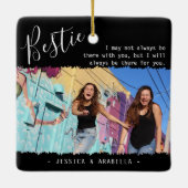 トレンディーベスティー引用文フォトパーソナライズされたBFFクリスマス セラミックオーナメント (裏面)