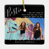 トレンディーベスティー引用文フォトパーソナライズされたBFFクリスマス セラミックオーナメント (正面)