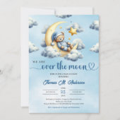 トレンディーベビーは金ゴールドの月の上で眠っている 招待状 (正面)