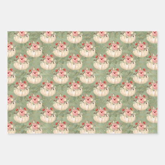 トレンディーベビーガールシャワーパンプキン子供の誕生日 ラッピングペーパーシート (正面2)