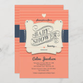 トレンディーベビーシャワー招待状 招待状 (正面/裏面)