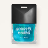 トレンディーベビーブルー爪、 ネイルポーランドビューティシャンサロン バッジ (正面)