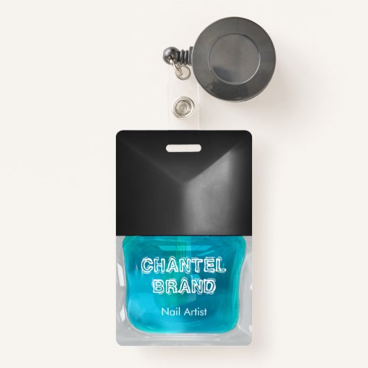 トレンディーベビーブルー爪、 ネイルポーランドビューティシャンサロン バッジ (正面リトラクタブル付き)