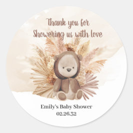 トレンディーベビーベアはブラウンスウェットシャツを着てベビー ラウンドシール