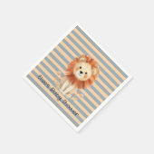 トレンディーベビーライオンストライプズボーイベビーシャワー スタンダードカクテルナプキン (角)