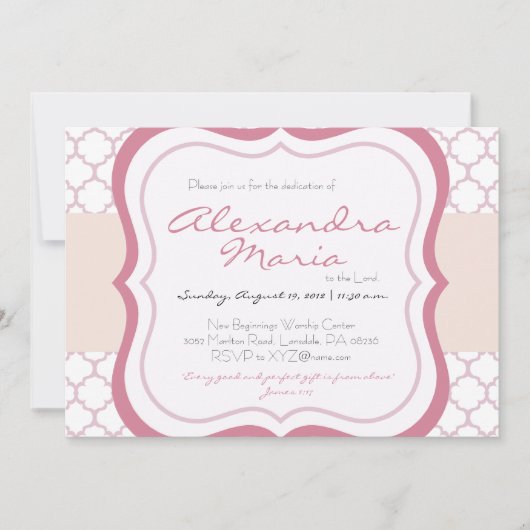 トレンディーベビー献納《キリスト教》洗礼式や命名式招待状 招待状 (正面)