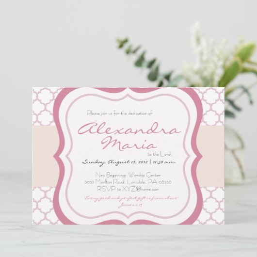 トレンディーベビー献納《キリスト教》洗礼式や命名式招待状 招待状 (スタンド正面)