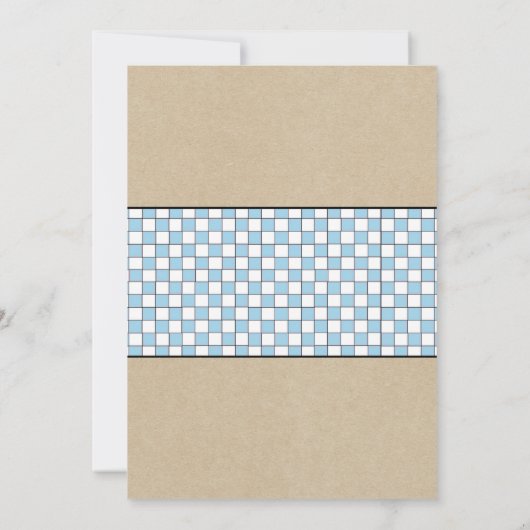 トレンディーベビーQ散水ボーイベビーシャワー 招待状 (裏面)