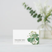 トレンディーベリーの葉の茂み緑に感謝のロゴ 名刺 (スタンド正面)