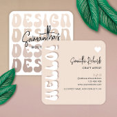 トレンディーベージュクラフターハンドメイドデザインアーティストレトロ スクエア名刺