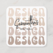 トレンディーベージュクラフターハンドメイドデザインアーティストレトロ スクエア名刺 (正面)