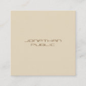 トレンディーベージュシンプルテンプレートミニマルモダンリスト スクエア名刺 (正面)