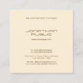 トレンディーベージュシンプルテンプレートミニマルモダンリスト スクエア名刺 (裏面)