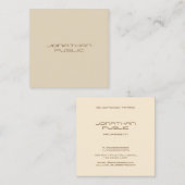 トレンディーベージュシンプルテンプレートミニマルモダンリスト スクエア名刺 (正面/裏面)