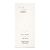 トレンディーベージュシークイン美しい価格表サービスメニュー ラックカード (裏面)