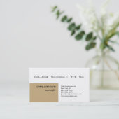 トレンディーベージュストライプホワイトスタンダード名刺 名刺 (スタンド正面)