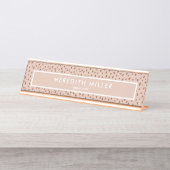 トレンディーベージュネームとテラコッタボホブラウン デスクネームプレート (正面)
