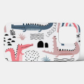 トレンディーベージュブラッククロコダイルモダンタフケース Case-Mate iPhoneケース (裏面 (横))