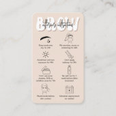 トレンディーベージュブローアフターケアの指示レトロ 名刺 (正面)