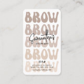 トレンディーベージュブローアフターケアの指示レトロ 名刺 (裏面)