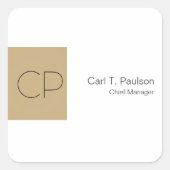 トレンディーベージュホワイトモノグラムミニマリストクリエイト スクエアシール (正面)