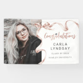 トレンディーベージュボウ写真卒業バナー 横断幕 (横)