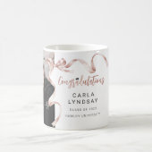 トレンディーベージュボウ写真卒業 コーヒーマグカップ (中央)