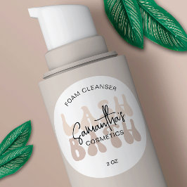 トレンディーベージュレトロフォントラッシュエクステンションクリーナー ラウンドシール