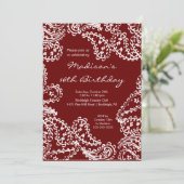 トレンディーペイズリーSweet sixteen誕生日招待状 招待状 (スタンド正面)