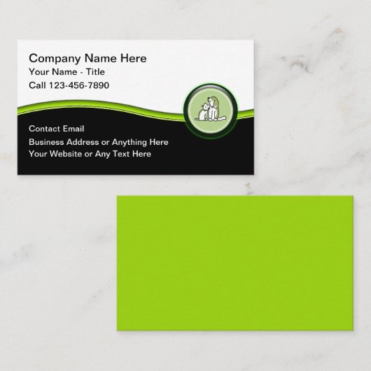 トレンディーペットケア名刺デザイン 名刺 (正面/裏面)