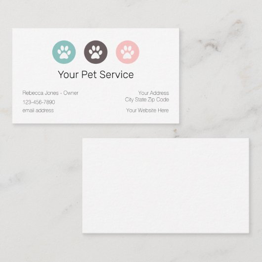 トレンディーペットサービス 名刺 (正面/裏面)