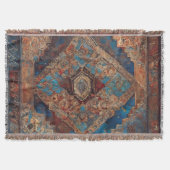 トレンディーペルシアの美しい古いパターンコレクション スローブランケット (正面)