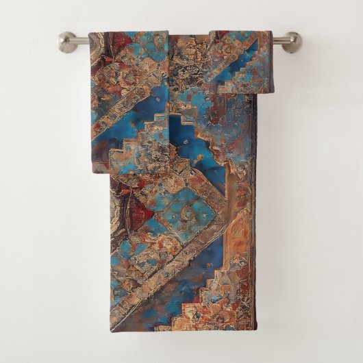 トレンディーペルシアの美しい古いパターンコレクション バスタオルセット (インサイチュ)