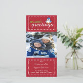 トレンディーペンギン家族クリスマスフォトカード シーズンカード (スタンド正面)