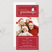 トレンディーペンギン家族クリスマスフォトカード シーズンカード (正面/裏面)