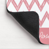 トレンディーペンシルピンクシェブロンジガッズと名前 マウスパッド (コーナー)