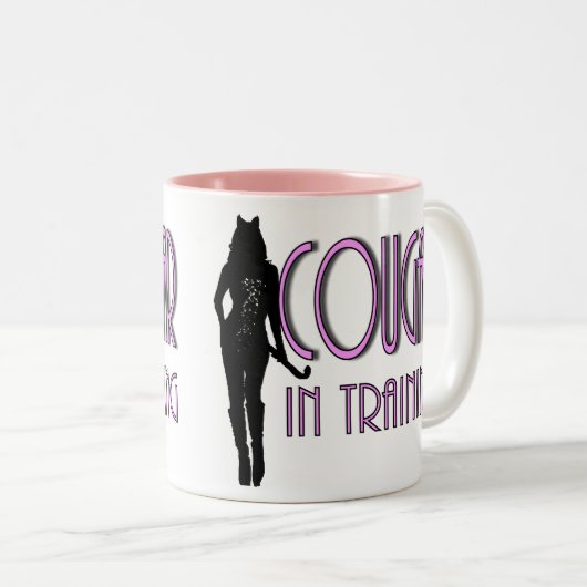 トレンディーホットシルエットクーガーのトレーニング ツートーンマグカップ (正面右)