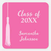 トレンディーホットピンクシックグラッドタッセル卒業 スクエアシール (正面)