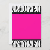 トレンディーホットピンクゼブラガールベビーシャワー招待状 招待状 (裏面)