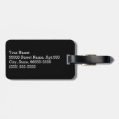 トレンディーホットピンクゼブラプリントグリッツグリッタースパークルズ ラゲッジタグ (裏面横)