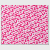 トレンディーホットピンクパーソナライズされたネームハッピーバースデー ラッピングペーパー (フラット)