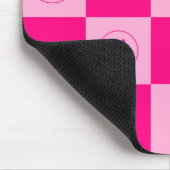 トレンディーホットピ市松模様にンク&笑顔顔 マウスパッド (コーナー)