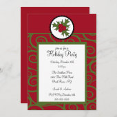 トレンディーホリースワールホリデーパーティ招待状 招待状 (正面/裏面)