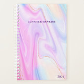 トレンディーホログラフィックウォーター色ウィークリーパーソナル プランナー手帳 (正面)