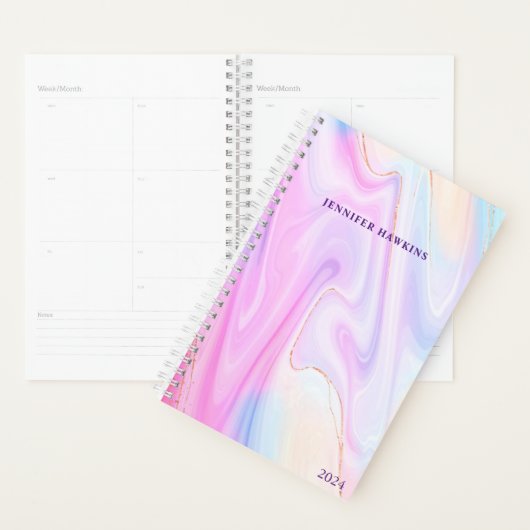 トレンディーホログラフィックウォーター色ウィークリーパーソナル プランナー手帳 (ディスプレー)