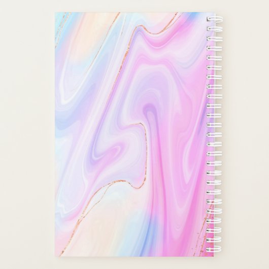 トレンディーホログラフィックウォーター色ウィークリーパーソナル プランナー手帳 (裏面)