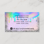 トレンディーホログラフィックグリッター 名刺 (裏面)